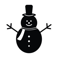 Christmas winter cold snowman icon vector on white background