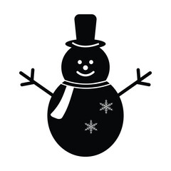 A snowman icon vector on white background