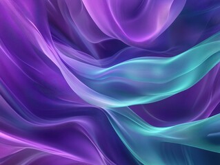 Obraz premium Abstract Purple and Teal Wave Background Elegant Swirling Fabric Texture for Design Projects
