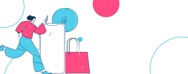 Online shopping payment security character flat vector concept operation hand drawn illustration
