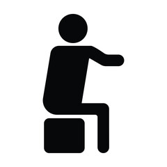 Man sitting on a chair  icon vector on white background