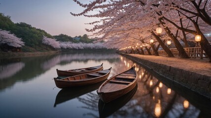 Obraz premium Cherry Blossom Festival by the River