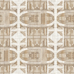 Naklejka premium Burlap Sack Textured Abstract Geometric Stripes Seamless Pattern Realistic Sackcloth Fabric Look Perfect for Allover Natural Prints White Tones