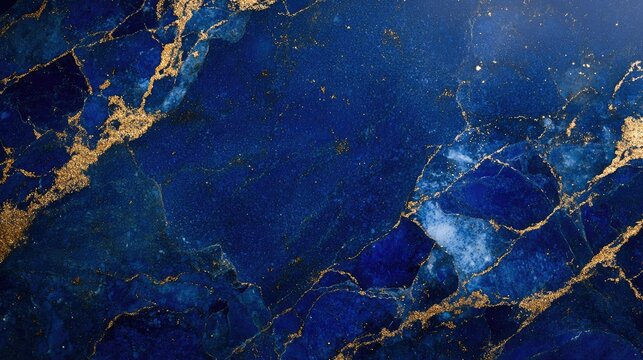 An elegant background of lapis lazuli stone, showcasing rich blue hues with golden accents, leaving room for text or promotional content.