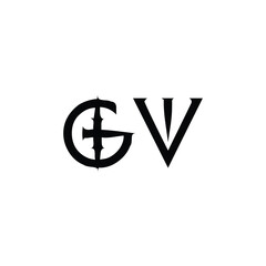 GV monogram logo design letter text name symbol monochrome logotype alphabet character simple logo