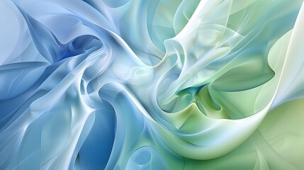 Obraz premium Abstract swirling blue and green forms create a dynamic visual