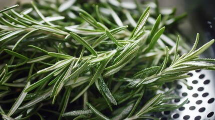 Fototapeta premium Close-up of fresh rosemary sprigs