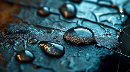 A macro image of raindrops on a spiderweb, macro lens at aperture f/3.5, natural daylight, and extreme close-up for intricate details. 