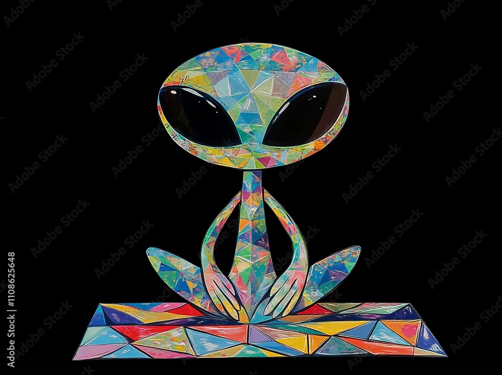Poster a 3d rendered synthwave style illustration of an alien .a synthwave style 3d rendered image of an al