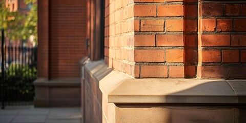 Capturing the Charm of a Red Brick Corner Urban Architecture Photo Cityscape Low Angle Architectural Detail