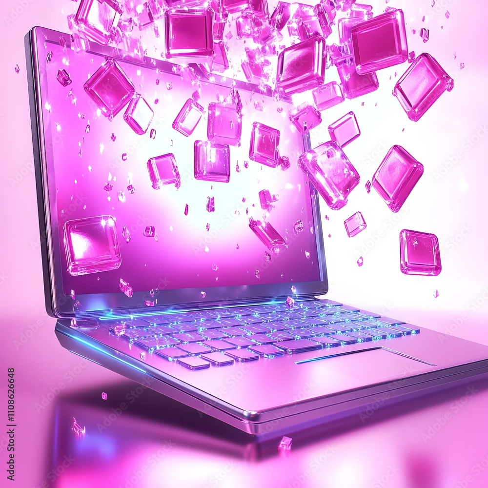 Poster web design and development, design studio, creative process, 3d rendering