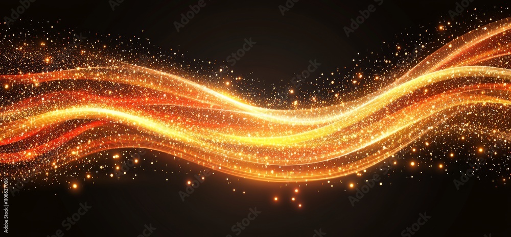 Poster the concept of big data. a 3d illustration of blockchain. information waves interacting with a globa