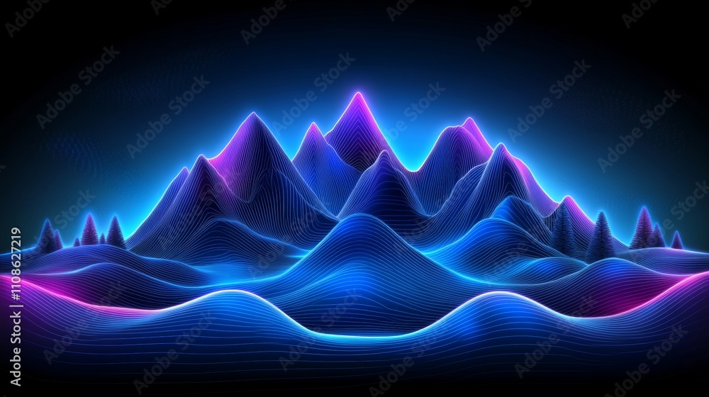 Poster cyber big data streams. blockchain data elements. network lines connecting data flows. the concept o