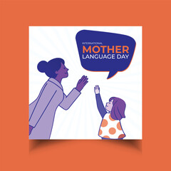 International Mother Language Day social media post template