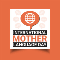International Mother Language Day social media post template