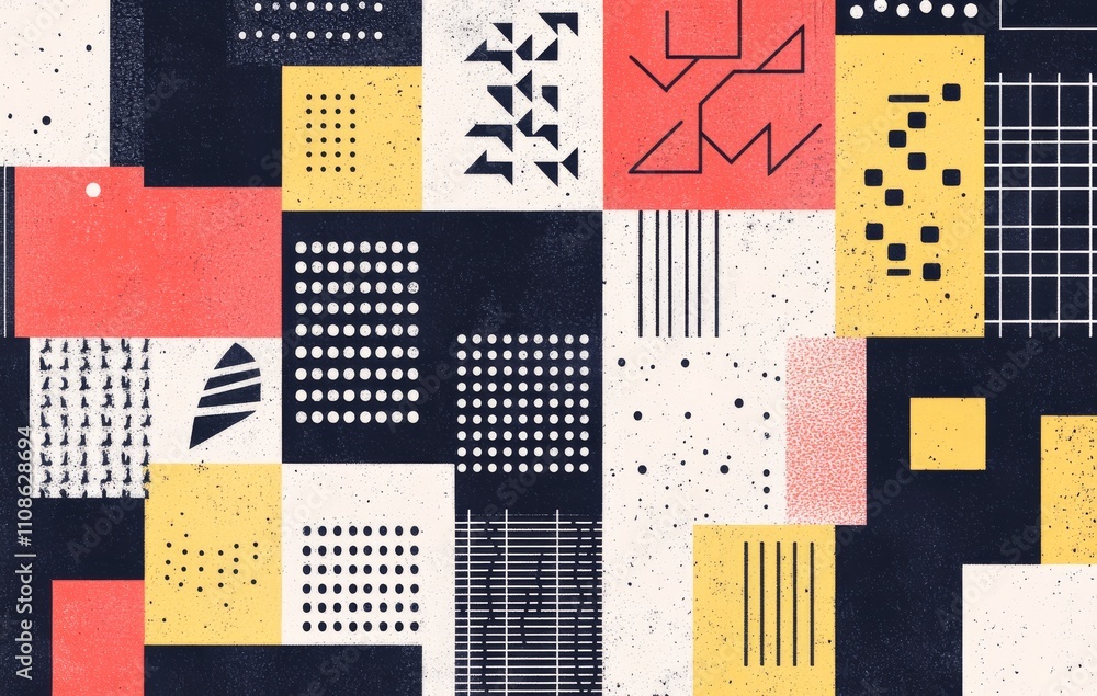 Aufkleber colorful geometric patterns cover design .social media banner featuring abstract modern colored shap