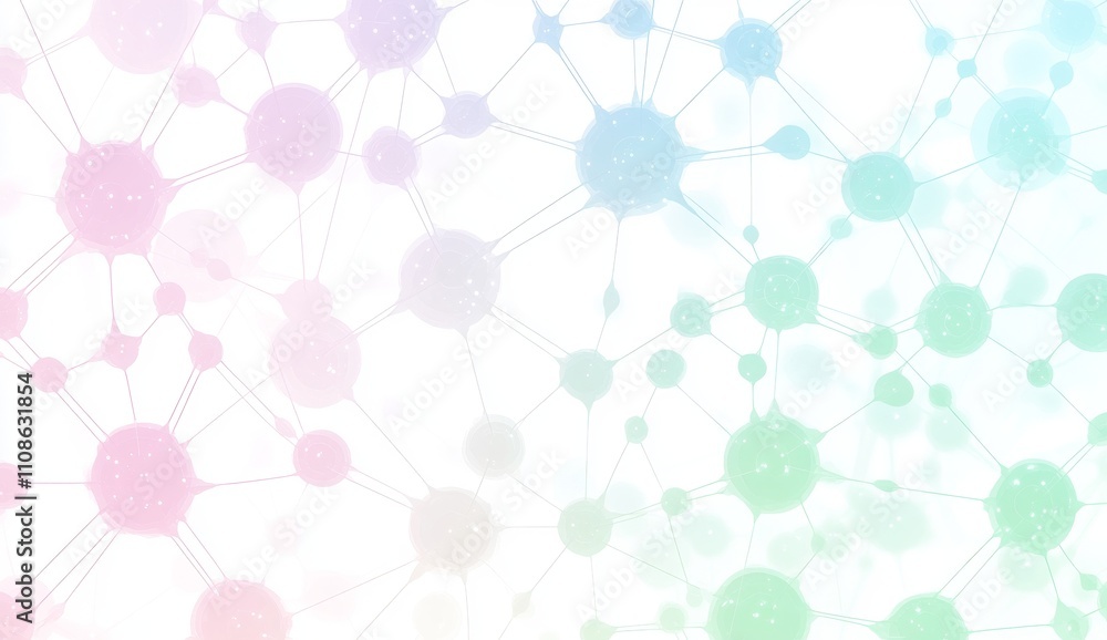 Poster connecting dots and lines with an abstract geometric plexus style background, rendered in hand-drawn