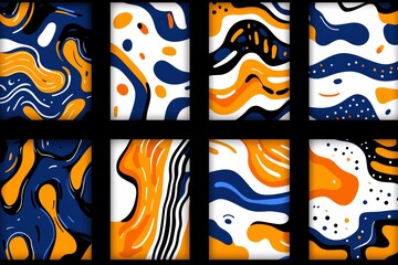 Obraz premium Modern digital artwork featuring vibrant organic patterns, full of dynamic and imaginative design, delivers a striking visual impact with a playful and lively atmosphere.