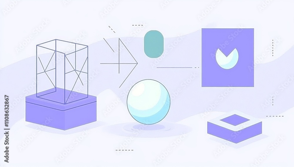 Poster a 3d depiction of a floating sphere featuring a wave pattern against an abstract background.