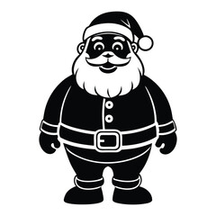 Santa Claus silhouette illustration on white background.
