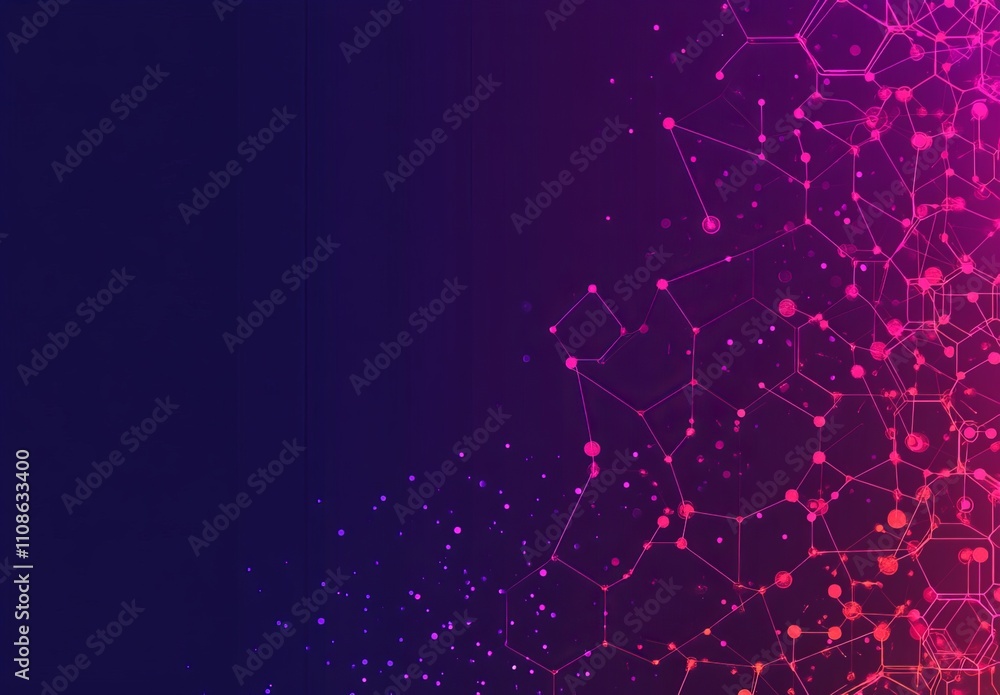 Poster a background template for abstract science featuring a network of technological lines and dots. suit