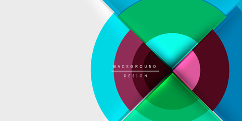 Obraz premium Circle and semi circle geometric background. Vector Illustration For Wallpaper, Banner, Background, Card, Book Illustration, landing page