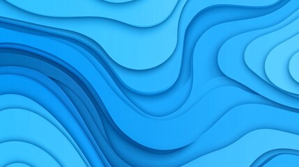 Abstract digital art combines layered hues of blue and teal to form a lively wave-like pattern, featuring seamless gradients.