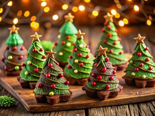 Brownies Christmas Trees - Festive Holiday Treats - AI Photography