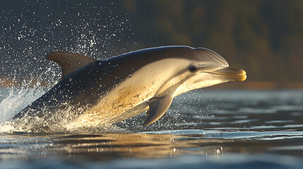 Dolphin Leaping Joyfully in Ocean Waves Marine Environment Wildlife Photography Adventure Underwater View Nature's Beauty