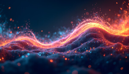 Fototapeta premium Football Wave Patterns with Vibrant Motion Trails