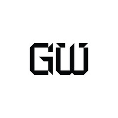 GW monogram logo design letter text name symbol monochrome logotype alphabet character simple logo