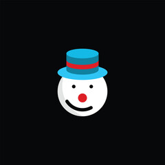 Snowman in a colorful Christmas on white background.