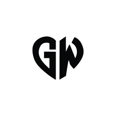Fototapeta premium GW monogram logo design letter text name symbol monochrome logotype alphabet character simple logo