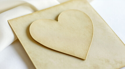 Obraz premium Symbolic heart-shaped organ donation card on white background, clean and simple design with subtle glow representing hope and life-saving potential.
