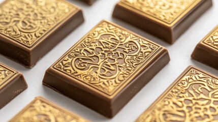 Fototapeta premium Dubai-Themed Chocolate Box with Arabic Calligraphy