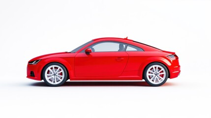 Obraz premium Red Car on Clean White Background