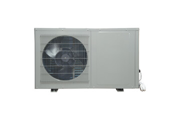 Air conditioning - Heat pump - Inverter. Outdoor unit isolated on white background.