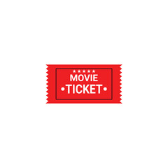 Movie Ticket, Cinema Ticket. Cinema, entertainment and movie ticket against white background. Paper, token and theatre customer proof of payment for film.