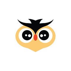 Obraz premium Adobe Illustrator Artwork, Owl head vector icon design on white background