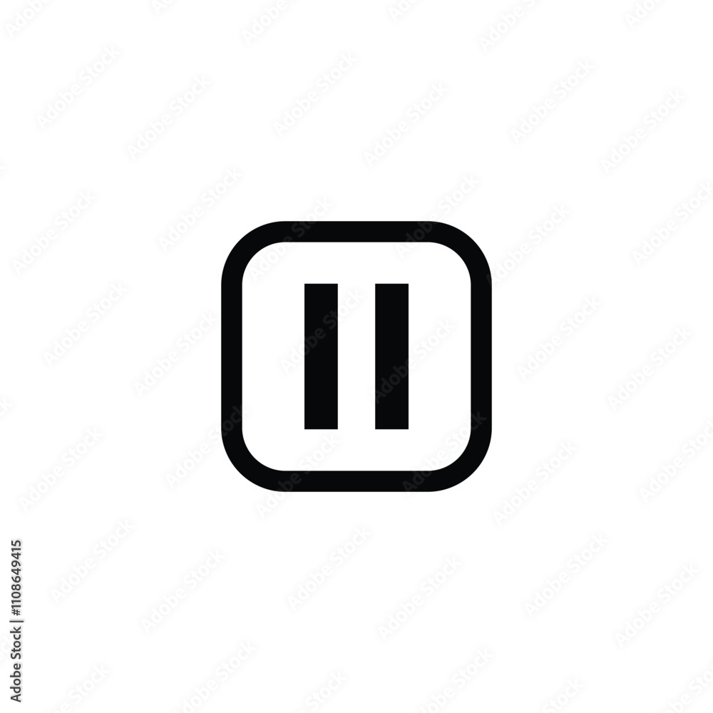 Poster pause button icon. pause button media menu, pause icon vector, in trendy flat style isolated on whit