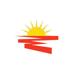 Sun nature icon on white background.