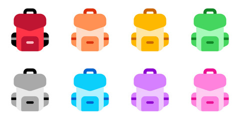 Obraz premium Editable backpack, bag, rucksack vector icon. . School, travel, hiking, backpacking. Part of a big icon set family. Perfect for web and app interfaces, presentations, infographics, etc