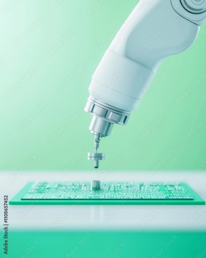 Leinwandbilder robotic precision assembling microchip in a modern cleanroom