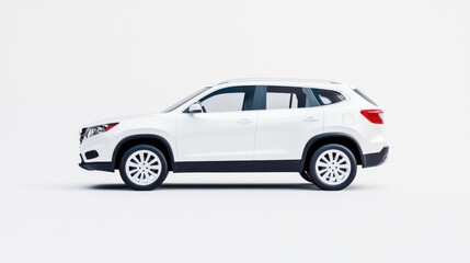 Fototapeta premium Isolated White Car on Clean Background