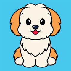Obraz premium Cute Cartoon Malshi Dog isolated Vector Illustration 