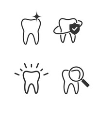 Dentistry outline icons set. stock illustration