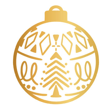 金色のクリスマスツリーのオーナメント