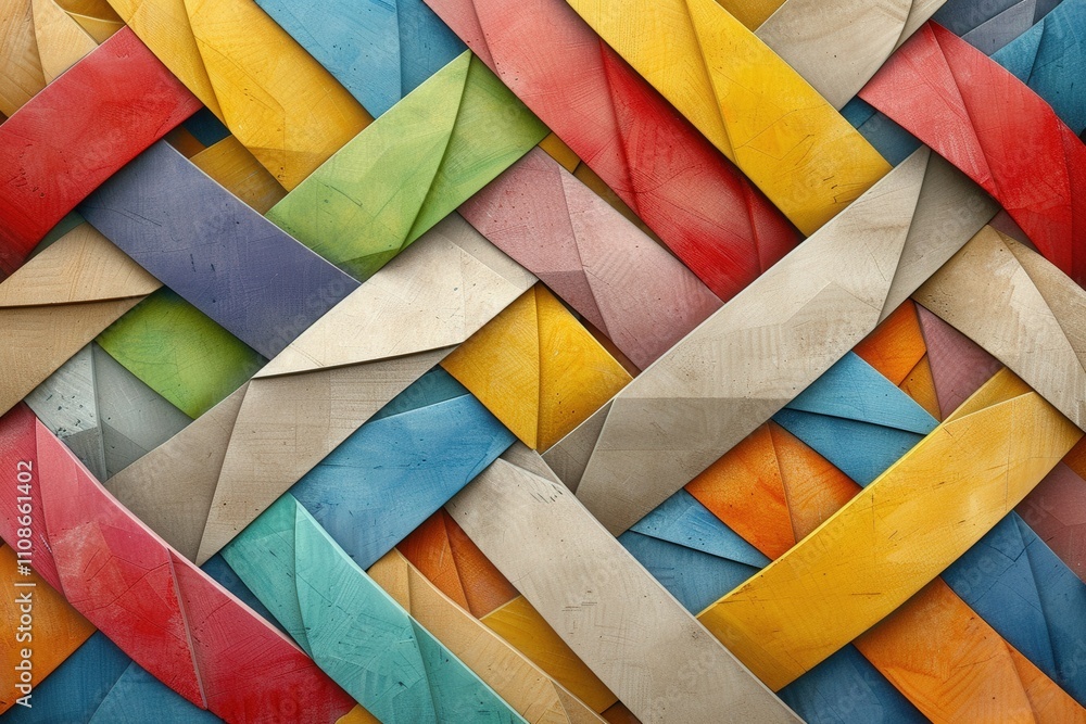 Poster a colorful piece of paper with a pattern of different colored strips