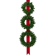 Triple artificial wreath Christmas decoration
