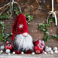 santa claus with christmas tree